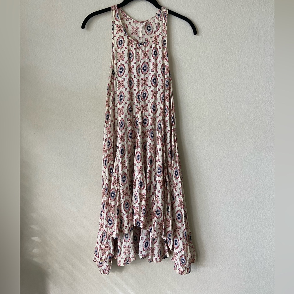 Boho Flowy Tank Dress With Asymmetrical Hem, Size S